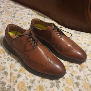 Florsheim Men's 12M Dash Wingtip Oxford Brown Leather Comfort Sole Dress Shoes